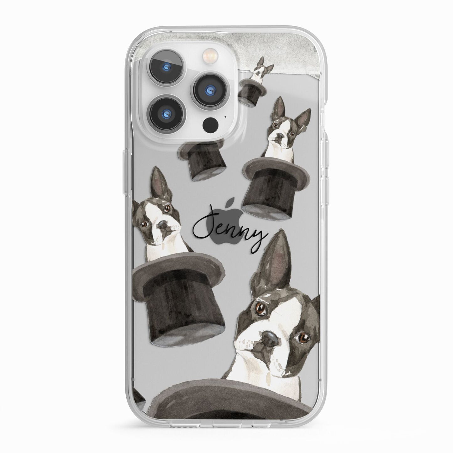 Personalised Boston Terrier iPhone 13 Pro TPU Impact Case with White Edges