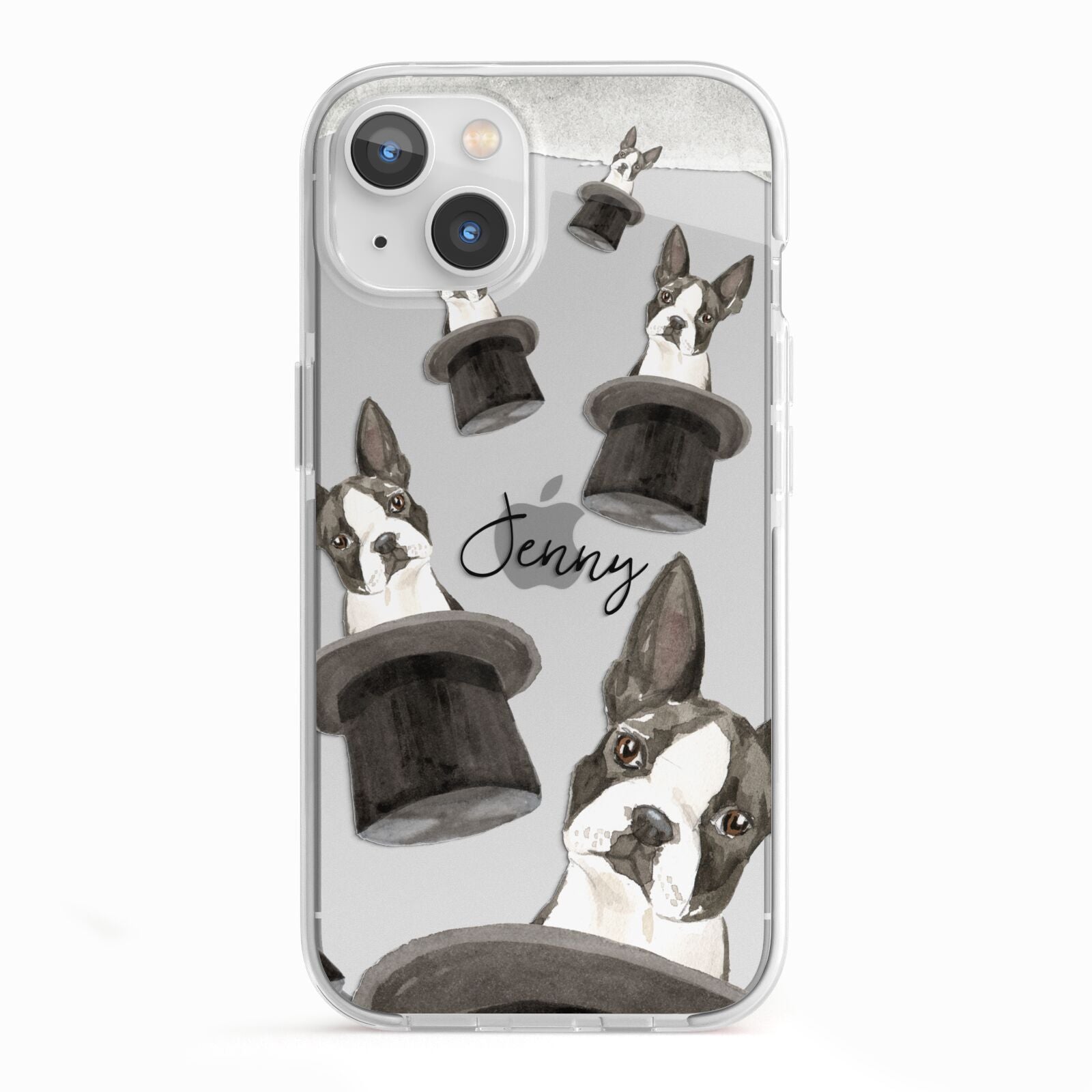 Personalised Boston Terrier iPhone 13 TPU Impact Case with White Edges