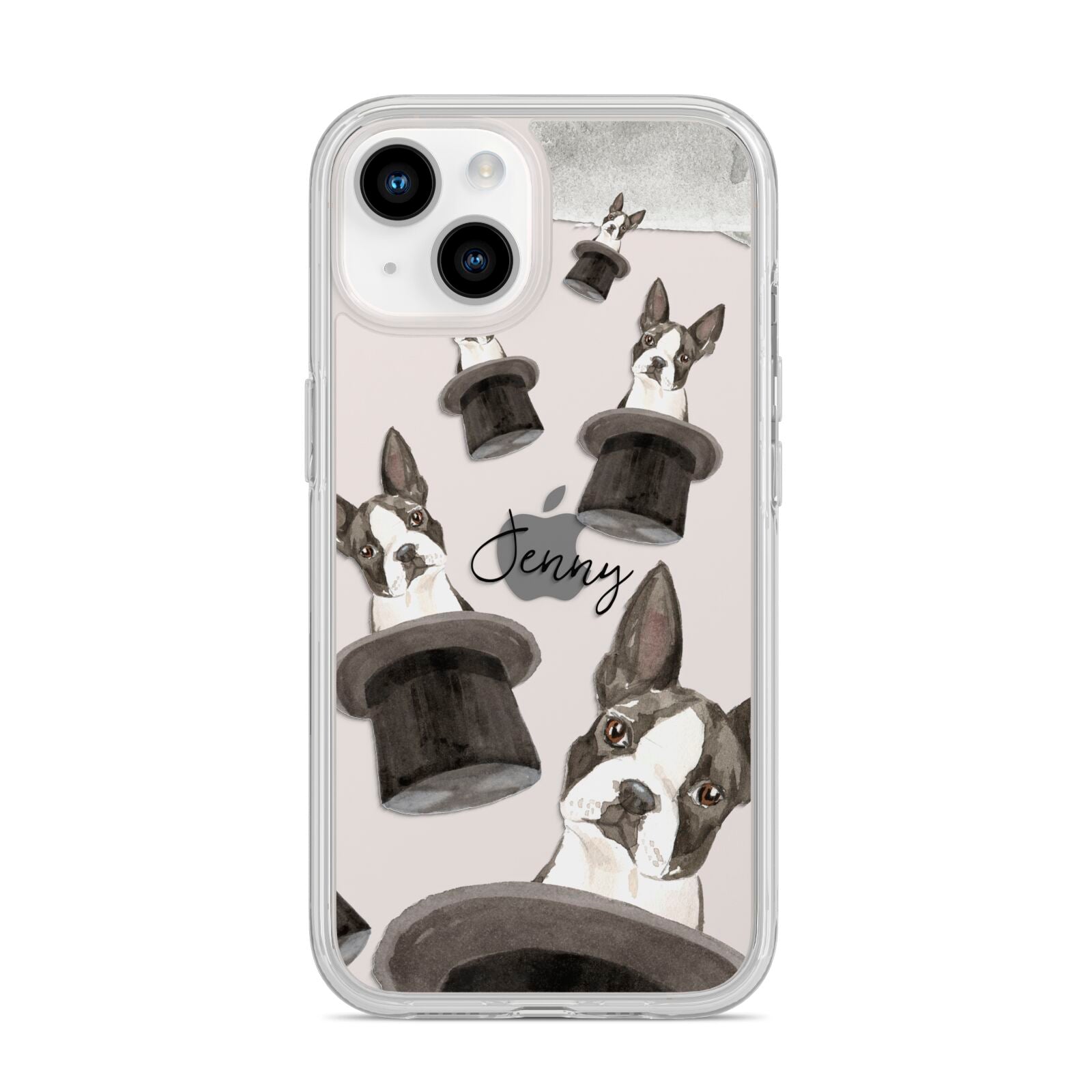 Personalised Boston Terrier iPhone 14 Clear Tough Case Starlight