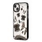 Personalised Boston Terrier iPhone 14 Plus Black Impact Case Side Angle on Silver phone
