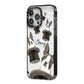 Personalised Boston Terrier iPhone 14 Pro Max Black Impact Case Side Angle on Silver phone