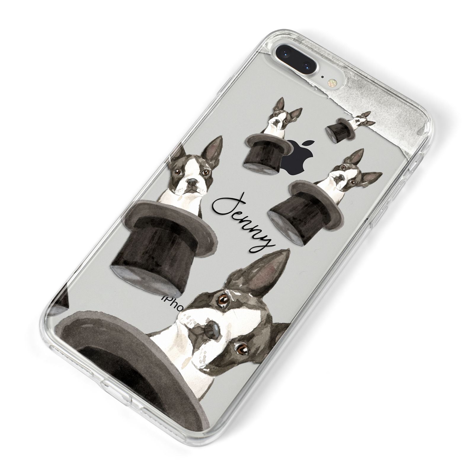 Personalised Boston Terrier iPhone 8 Plus Bumper Case on Silver iPhone Alternative Image