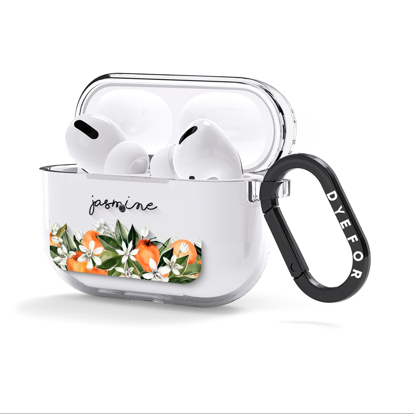 Personalised Bouquet of Oranges AirPods Clear Case 3rd Gen Side Image
