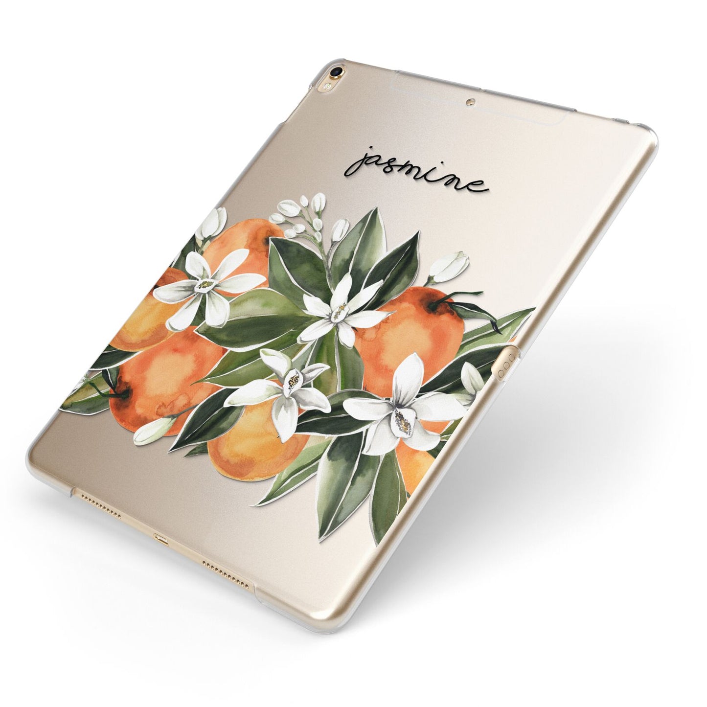 Personalised Bouquet of Oranges Apple iPad Case on Gold iPad Side View