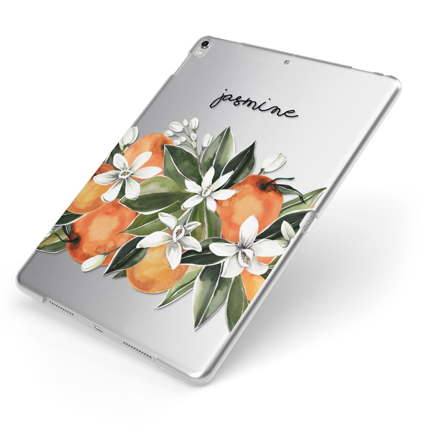Personalised Bouquet of Oranges Apple iPad Case on Silver iPad Side View