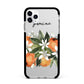 Personalised Bouquet of Oranges Apple iPhone 11 Pro Max in Silver with Black Impact Case