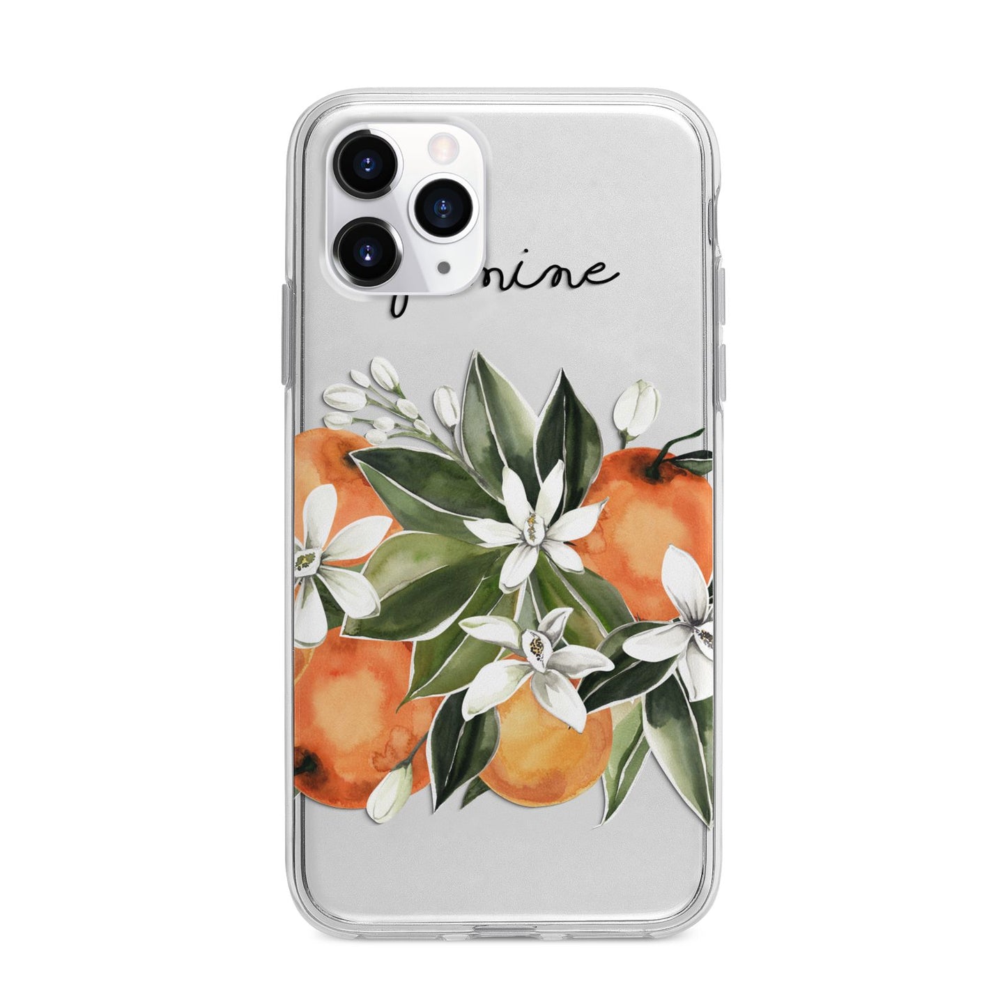 Personalised Bouquet of Oranges Apple iPhone 11 Pro in Silver with Bumper Case