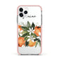 Personalised Bouquet of Oranges Apple iPhone 11 Pro in Silver with Pink Impact Case