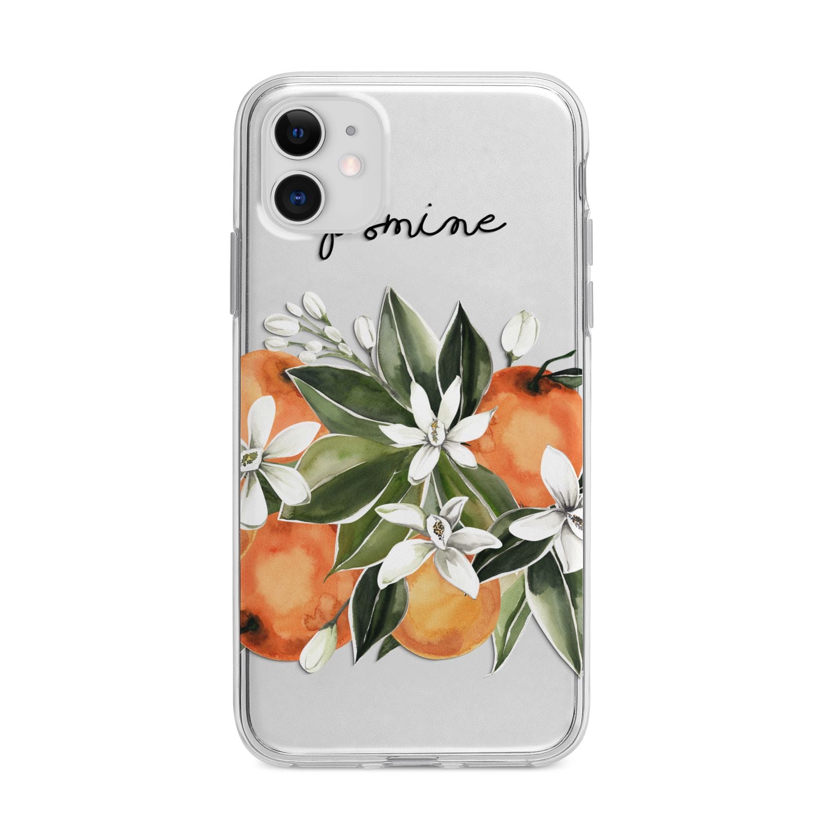 Personalised Bouquet of Oranges Apple iPhone 11 in White with Bumper Case