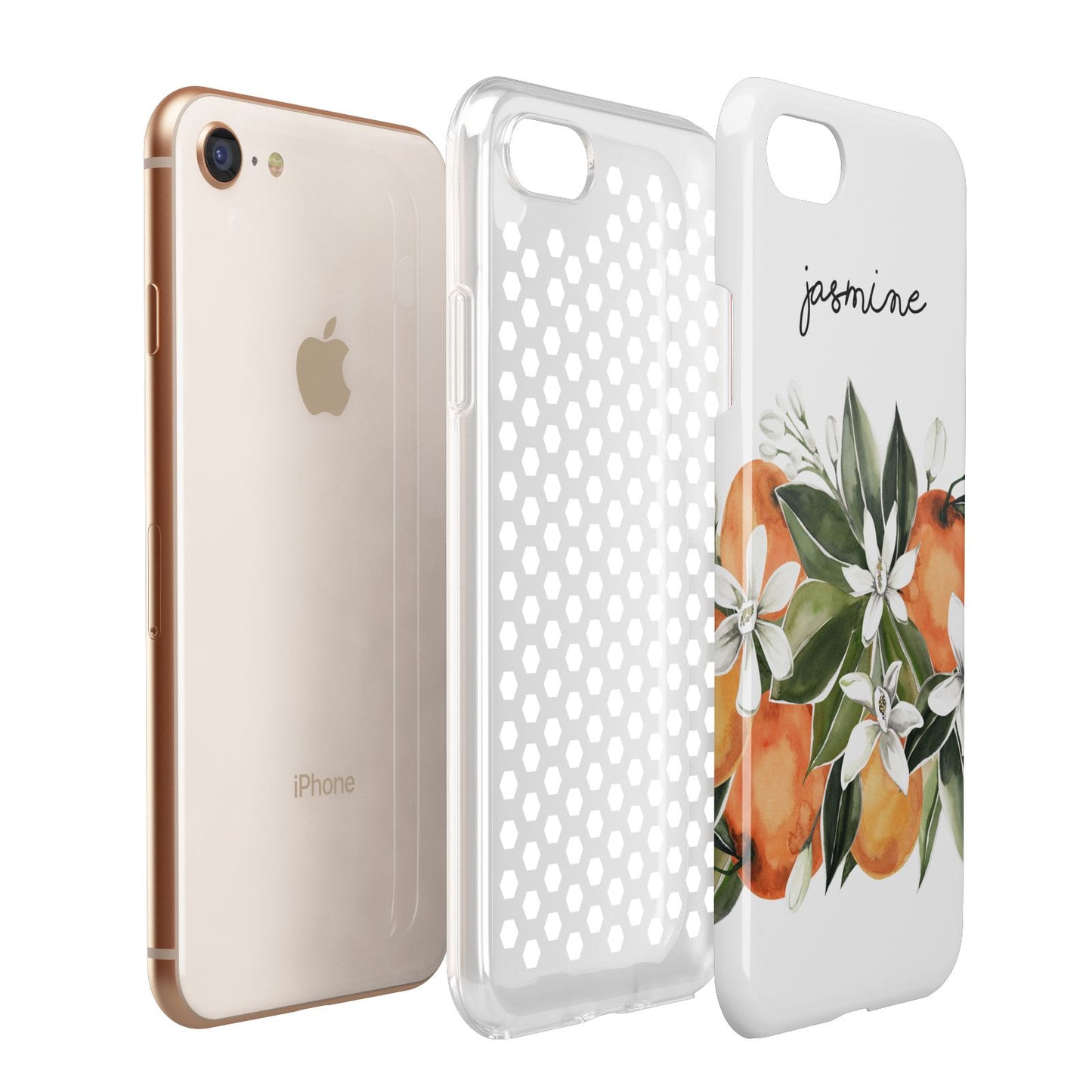Personalised Bouquet of Oranges Apple iPhone 7 8 3D Tough Case Expanded View