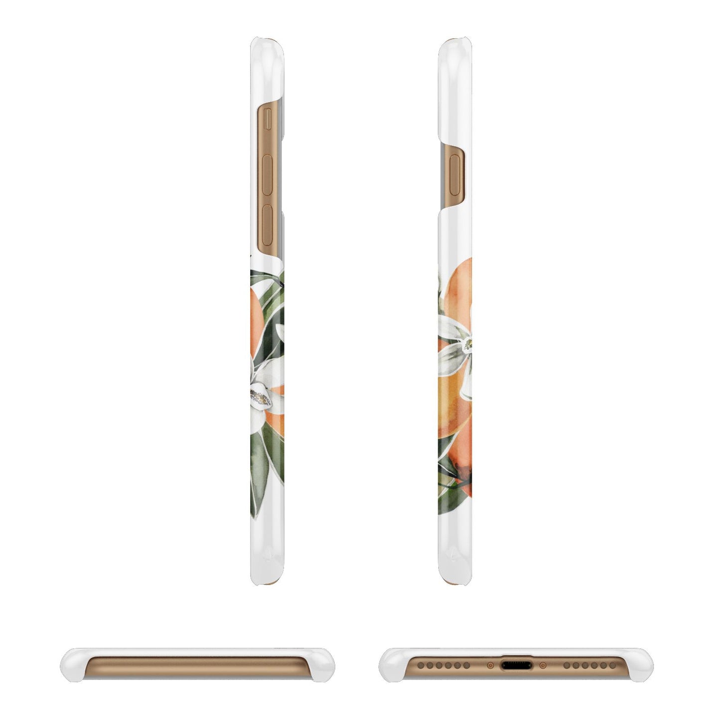 Personalised Bouquet of Oranges Apple iPhone 7 8 3D Wrap Snap Case Angled Images