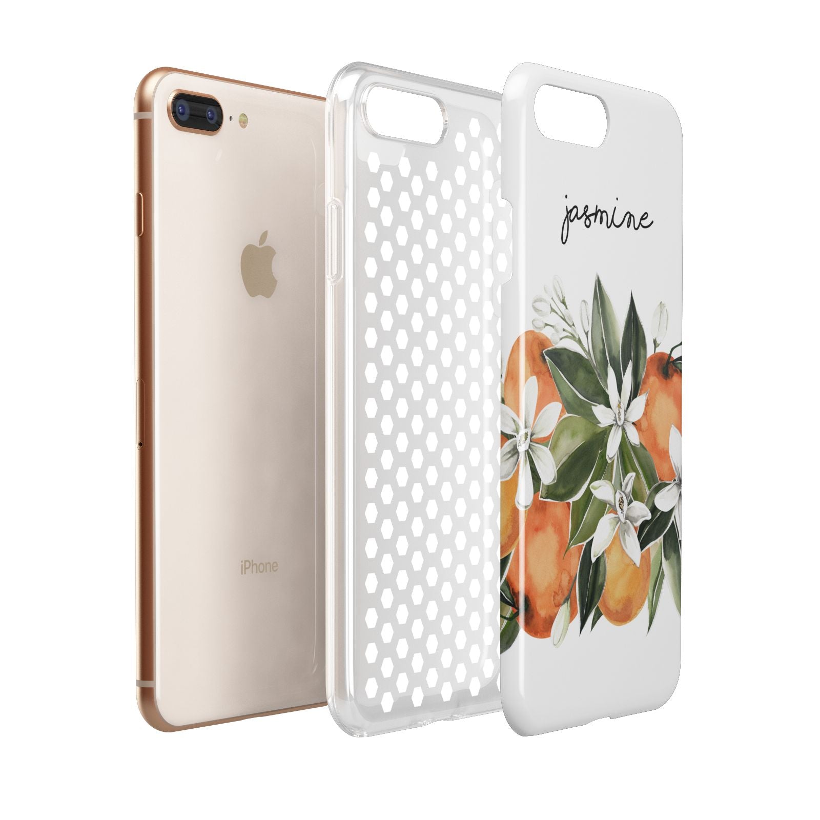 Personalised Bouquet of Oranges Apple iPhone 7 8 Plus 3D Tough Case Expanded View