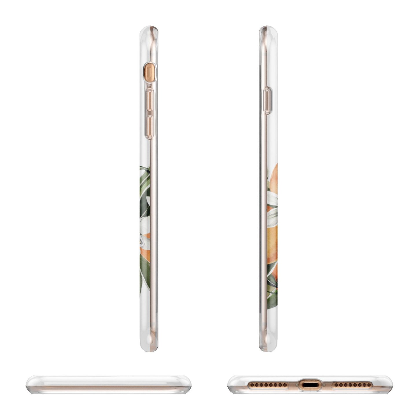 Personalised Bouquet of Oranges Apple iPhone 7 8 Plus 3D Wrap Tough Case Alternative Image Angles