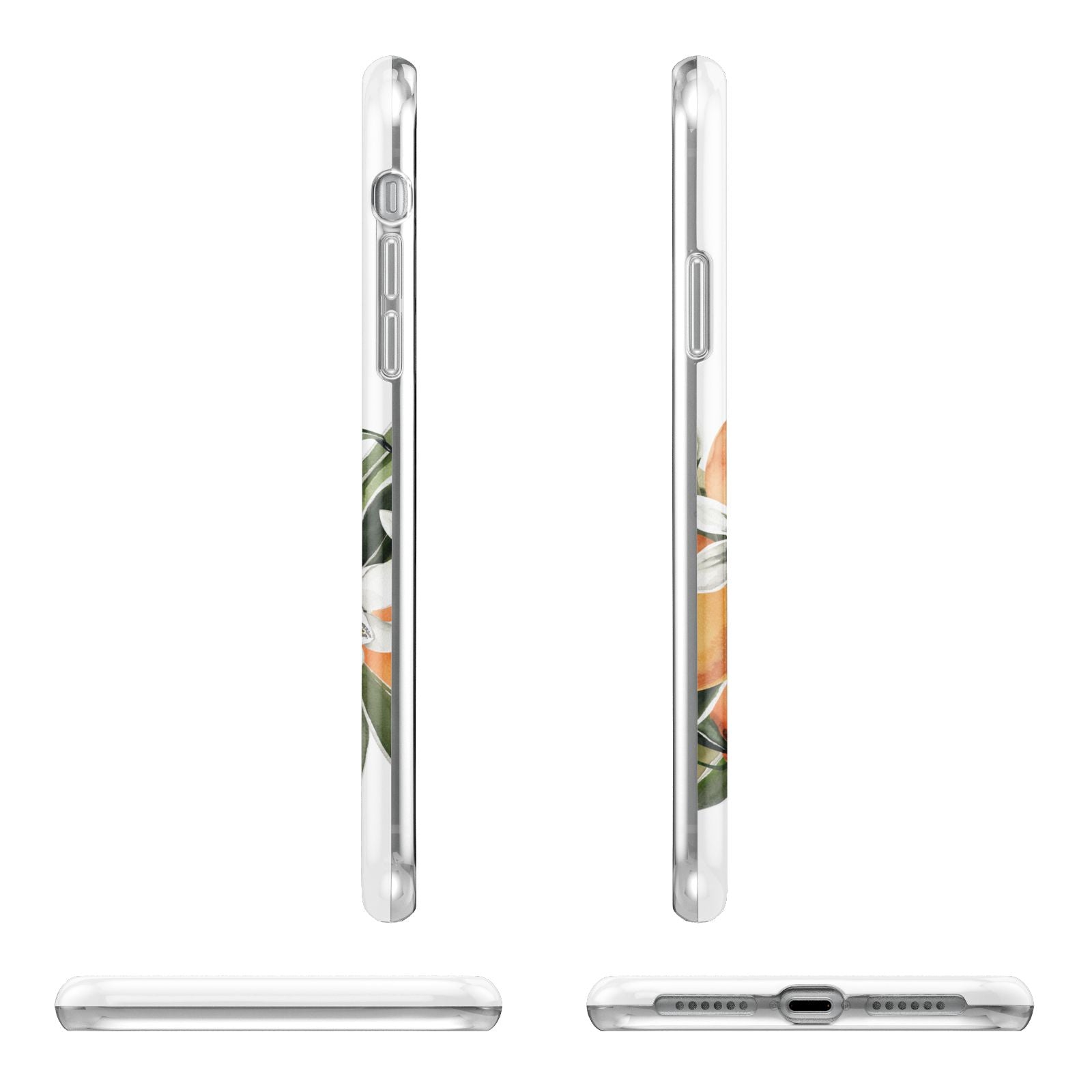 Personalised Bouquet of Oranges Apple iPhone XR in White with 3D Wrap Tough Case Alternative Image Angles