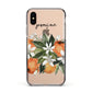 Personalised Bouquet of Oranges Apple iPhone Xs Impact Case Black Edge on Gold Phone