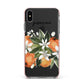 Personalised Bouquet of Oranges Apple iPhone Xs Max Impact Case Pink Edge on Black Phone
