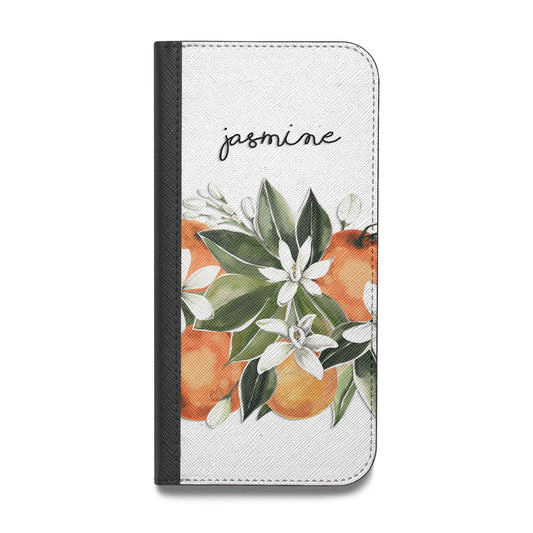 Personalised Bouquet of Oranges Vegan Leather Flip Samsung Case