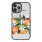 Personalised Bouquet of Oranges iPhone 13 Pro Max Black Impact Case on Silver phone