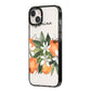 Personalised Bouquet of Oranges iPhone 14 Plus Black Impact Case Side Angle on Silver phone