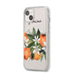 Personalised Bouquet of Oranges iPhone 14 Plus Clear Tough Case Starlight Angled Image