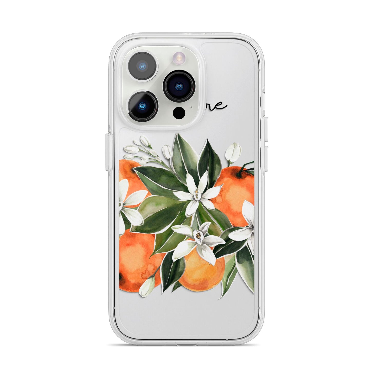 Personalised Bouquet of Oranges iPhone 14 Pro Clear Tough Case Silver