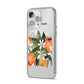 Personalised Bouquet of Oranges iPhone 14 Pro Max Clear Tough Case Silver Angled Image
