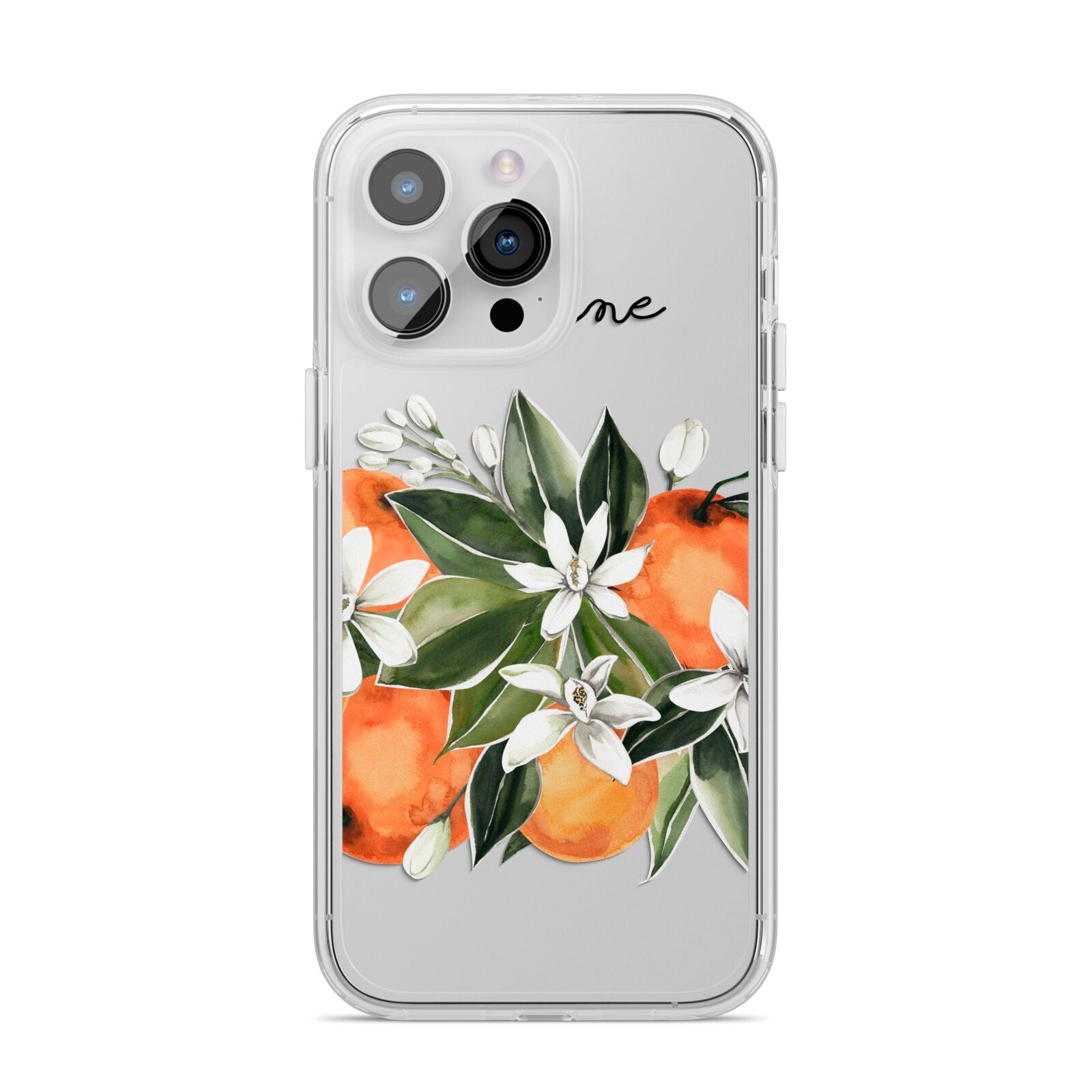 Personalised Bouquet of Oranges iPhone 14 Pro Max Clear Tough Case Silver