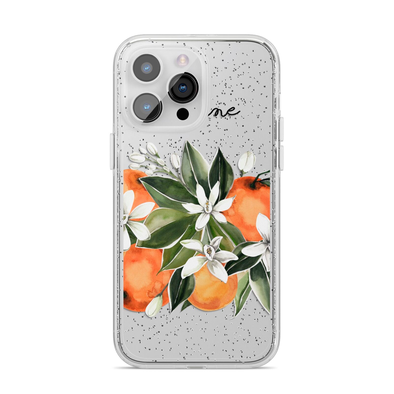 Personalised Bouquet of Oranges iPhone 14 Pro Max Glitter Tough Case Silver