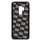 Personalised Brick Pattern Text Black Pebble Leather Samsung S9 Plus Case