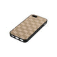 Personalised Brick Pattern Text Gold Pebble Leather iPhone 5 Case Side Angle