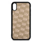 Personalised Brick Pattern Text Gold Pebble Leather iPhone Xr Case
