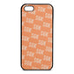 Personalised Brick Pattern Text Orange Saffiano Leather iPhone 5 Case
