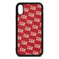 Personalised Brick Pattern Text Red Pebble Leather iPhone Xr Case
