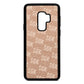 Personalised Brick Pattern Text Rose Gold Pebble Leather Samsung S9 Plus Case