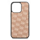 Personalised Brick Pattern Text Rose Gold Pebble Leather iPhone 13 Pro Case