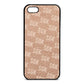 Personalised Brick Pattern Text Rose Gold Pebble Leather iPhone 5 Case