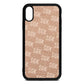 Personalised Brick Pattern Text Rose Gold Pebble Leather iPhone Xr Case