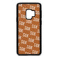 Personalised Brick Pattern Text Tan Pebble Leather Samsung S9 Case