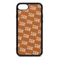 Personalised Brick Pattern Text Tan Pebble Leather iPhone 8 Case