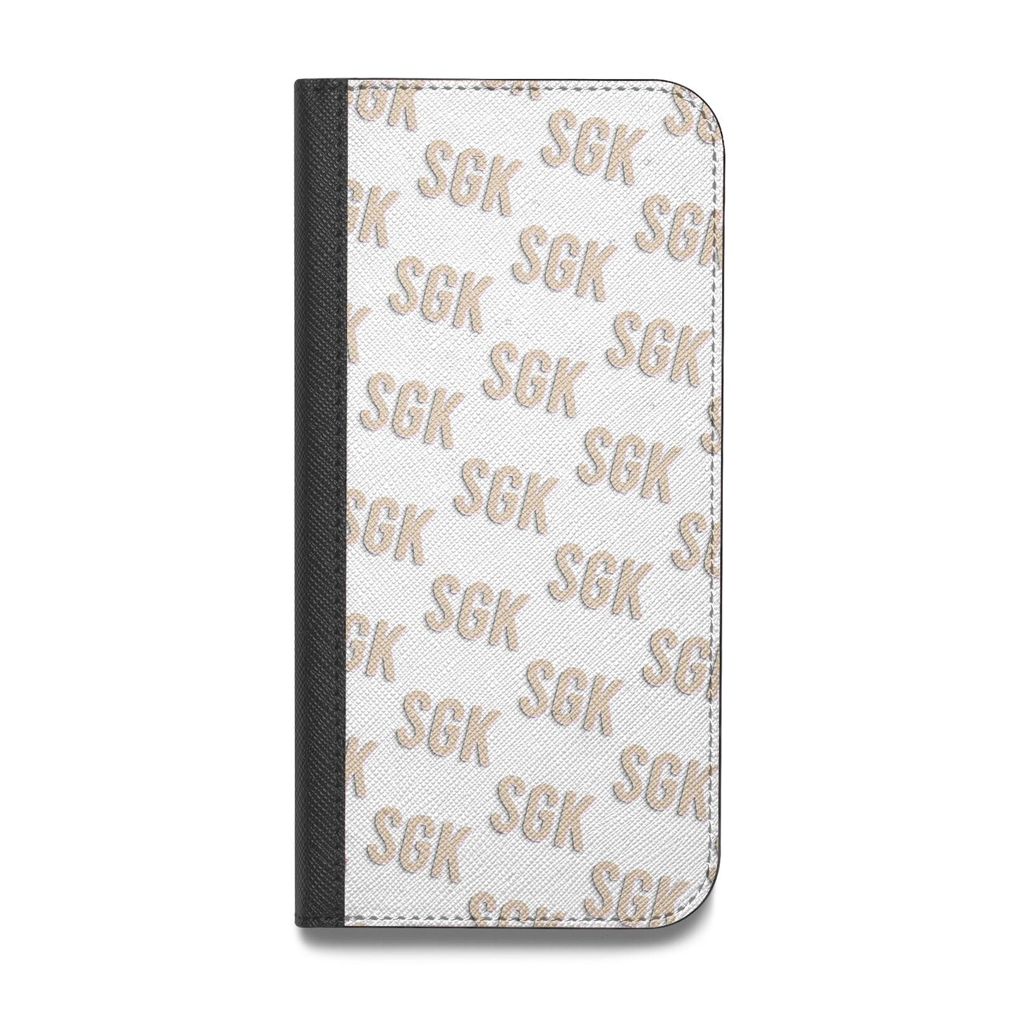 Personalised Brick Pattern Text Vegan Leather Flip Samsung Case