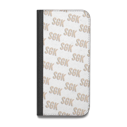 Personalised Brick Pattern Text Vegan Leather Flip Samsung Case