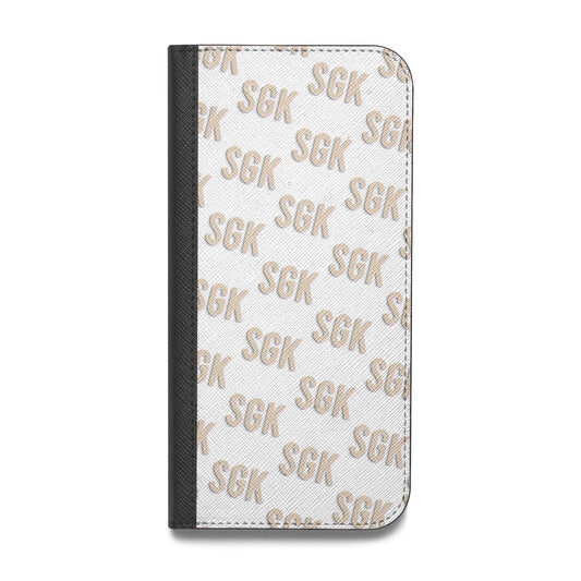 Personalised Brick Pattern Text Vegan Leather Flip Samsung Case