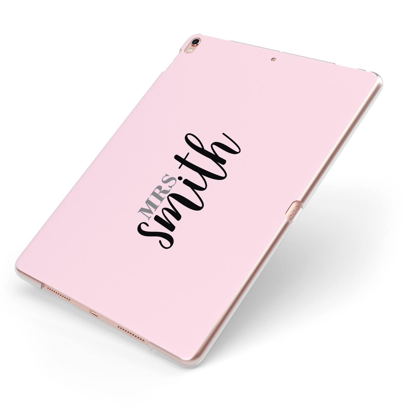 Personalised Bridal Apple iPad Case on Rose Gold iPad Side View