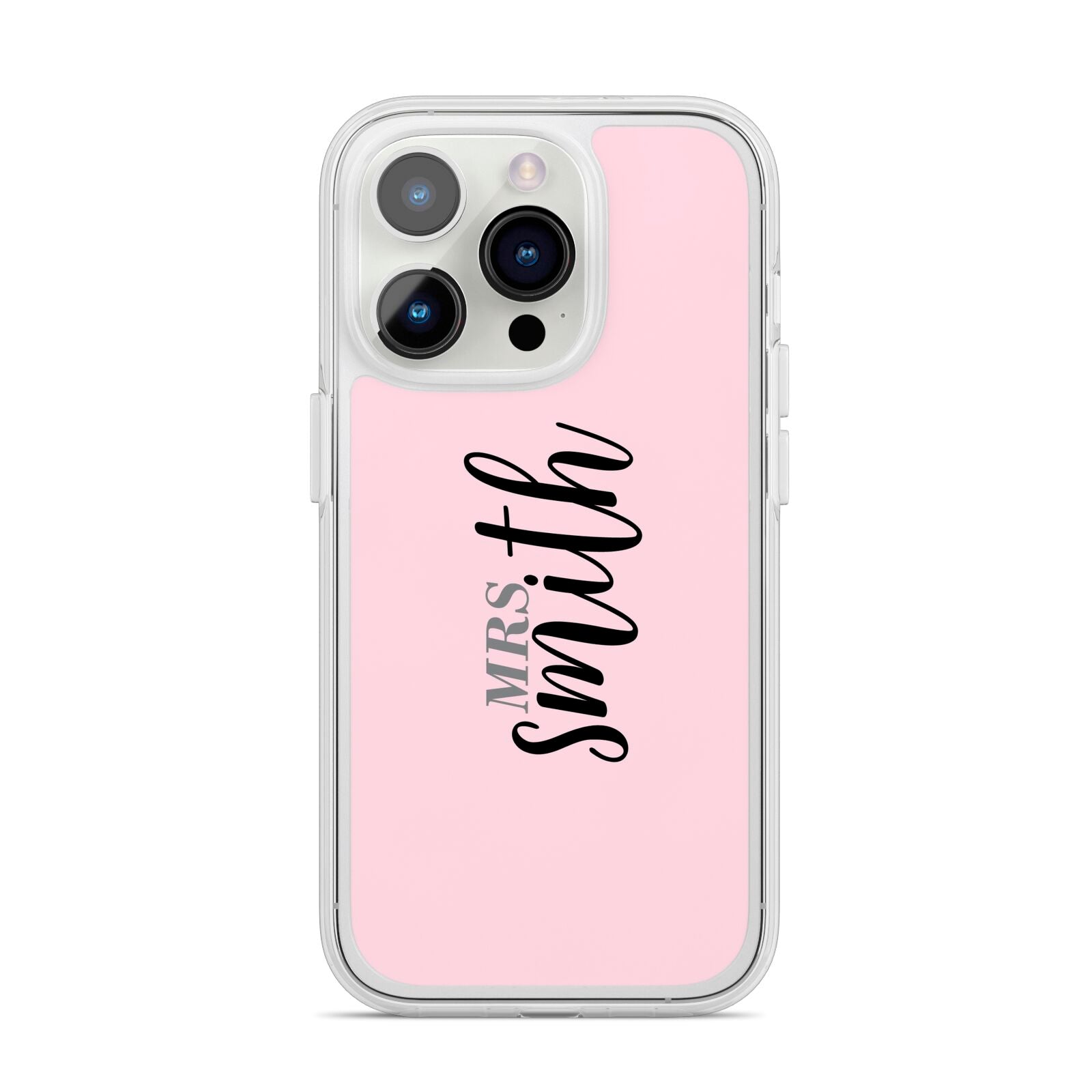 Personalised Bridal iPhone 14 Pro Clear Tough Case Silver