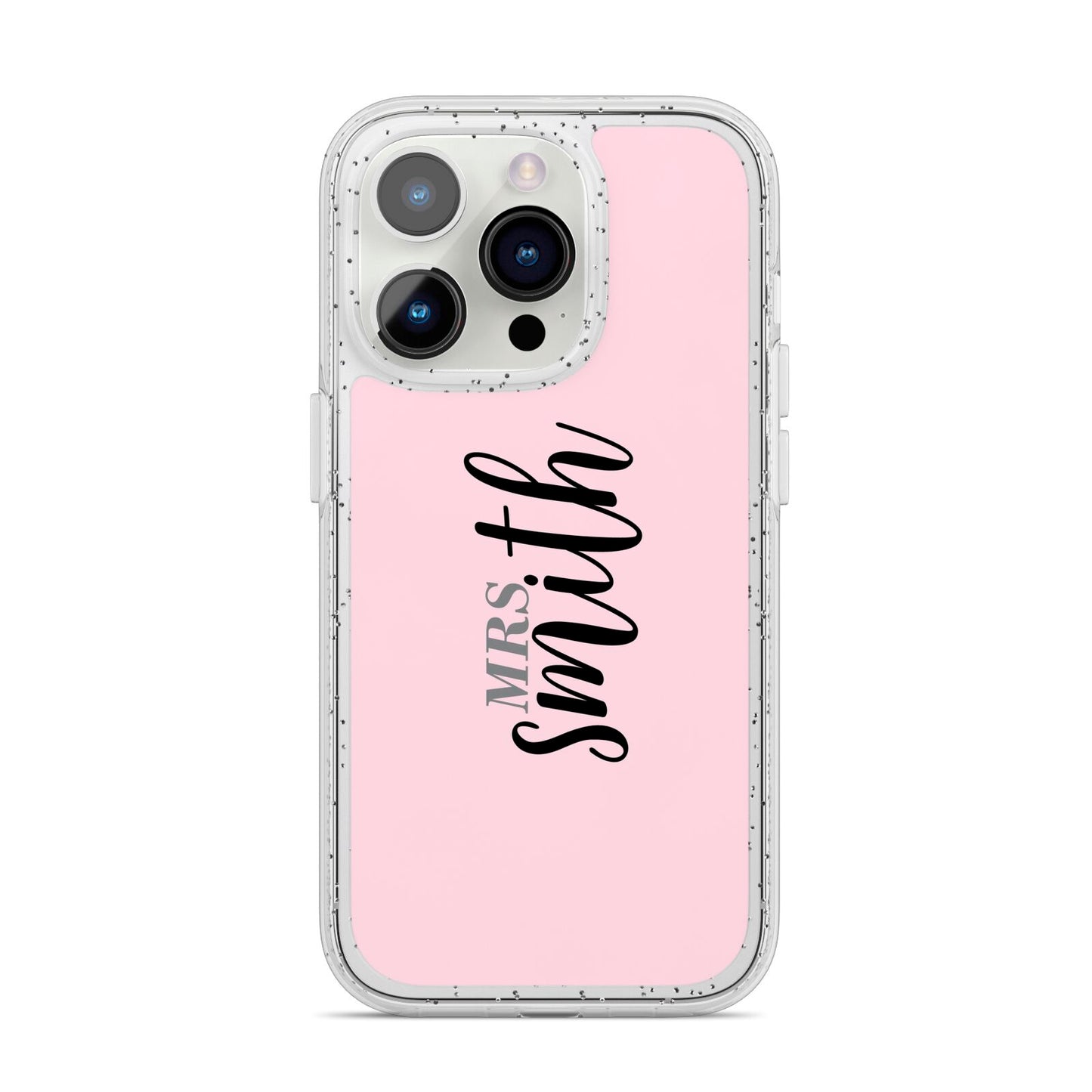 Personalised Bridal iPhone 14 Pro Glitter Tough Case Silver