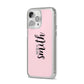 Personalised Bridal iPhone 14 Pro Max Clear Tough Case Silver Angled Image