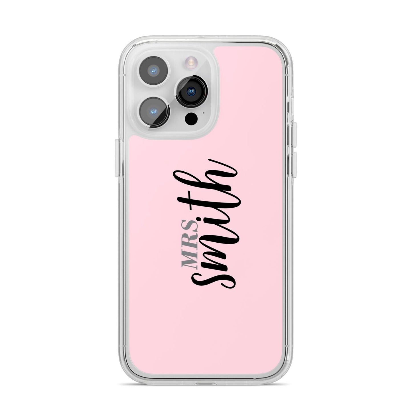 Personalised Bridal iPhone 14 Pro Max Clear Tough Case Silver