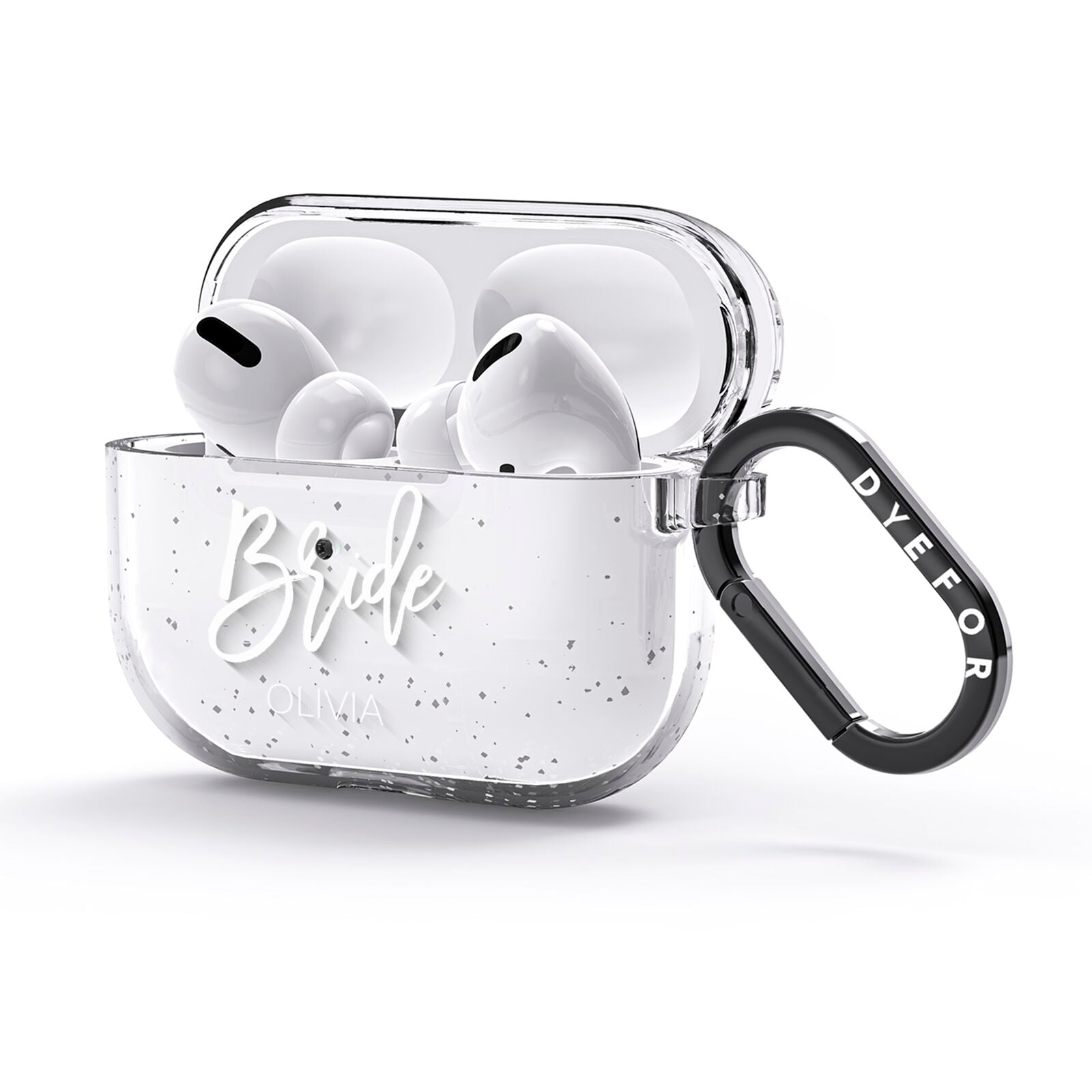 Personalised Bride AirPods Glitter Case 3rd Gen Side Image