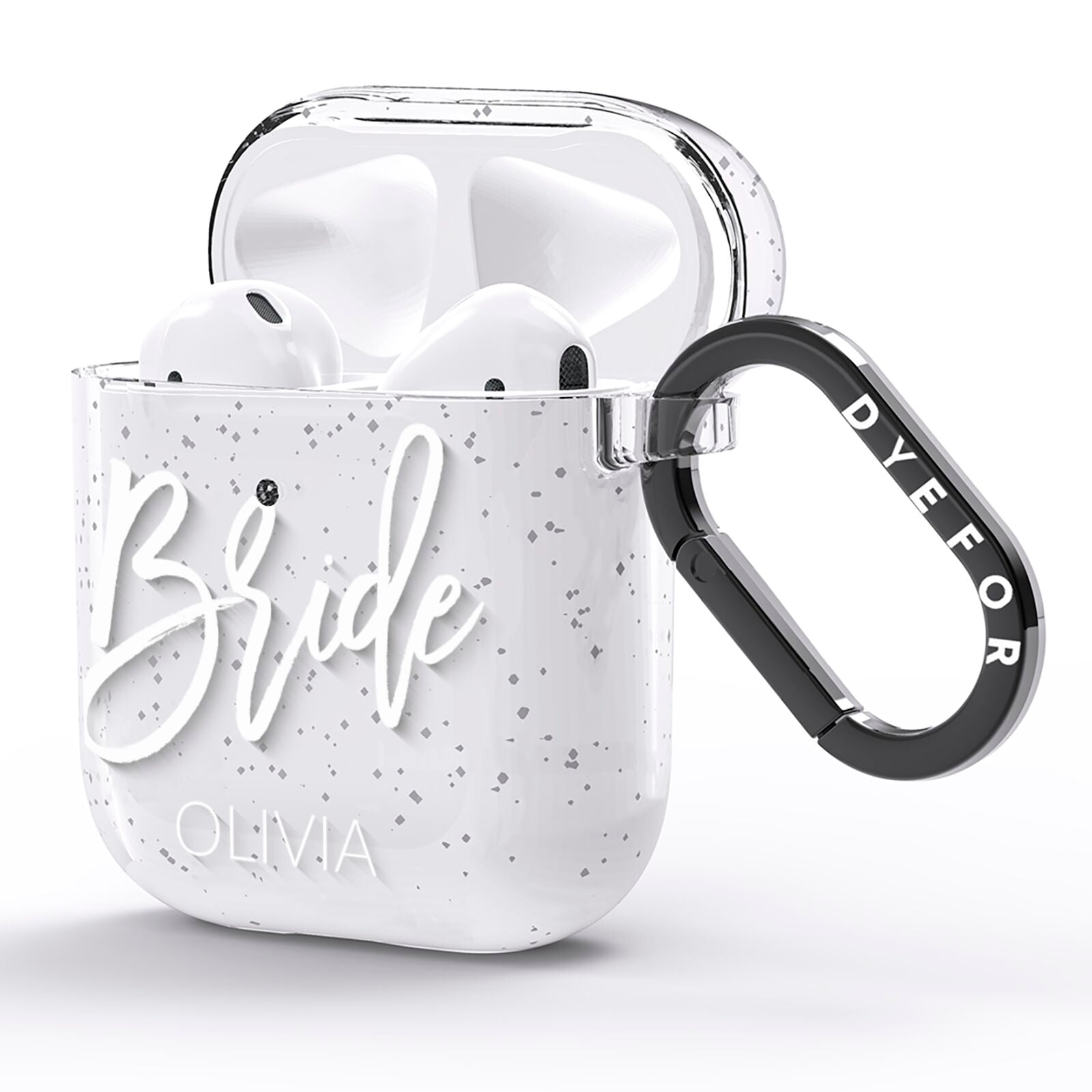 Personalised Bride AirPods Glitter Case Side Image