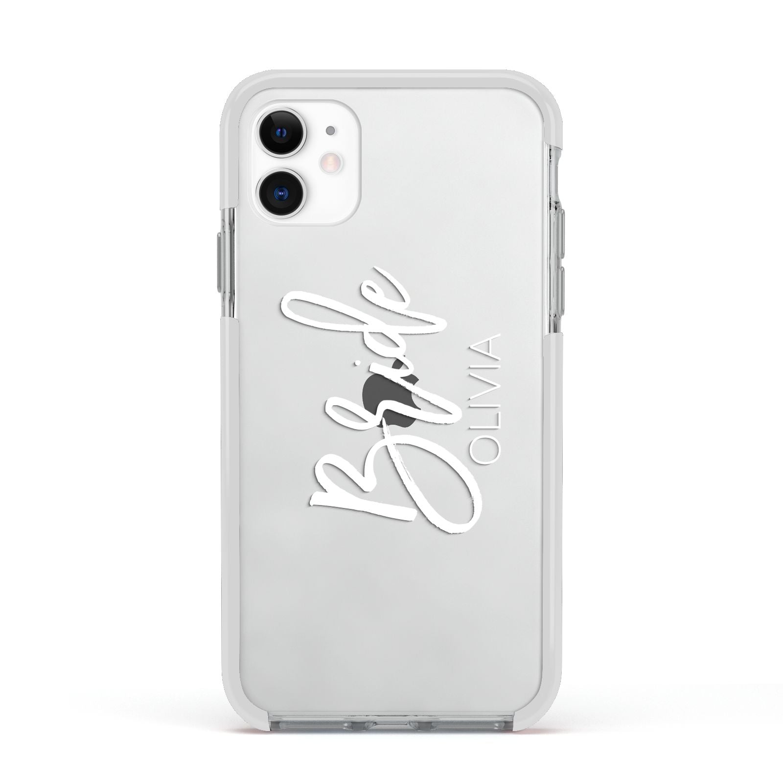 Personalised Bride Apple iPhone 11 in White with White Impact Case